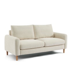 Canapé droit CALIBA fixe tissu beige 3 places