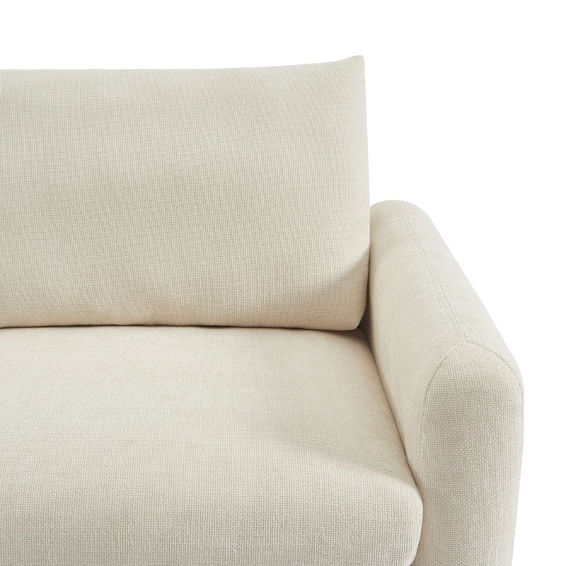 Canapé droit CALIBA fixe tissu beige 3 places