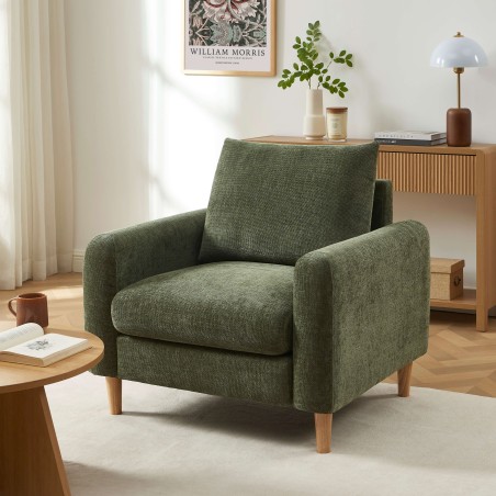 Fauteuil CALIBA tissu vert 1 place