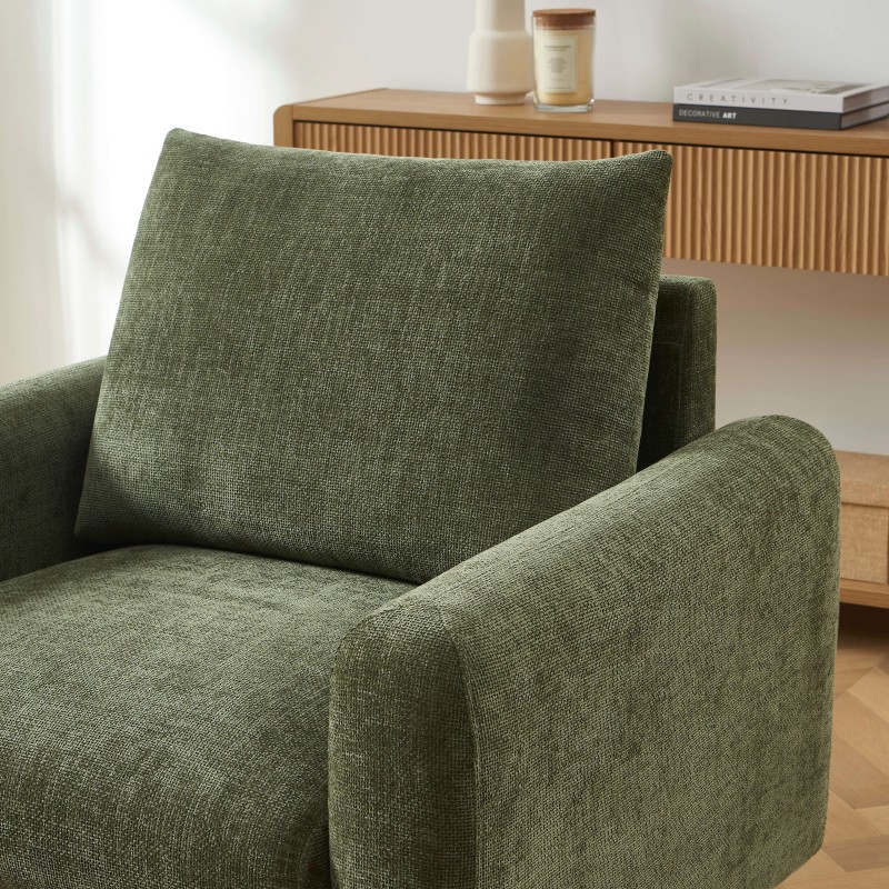 Fauteuil CALIBA tissu vert 1 place