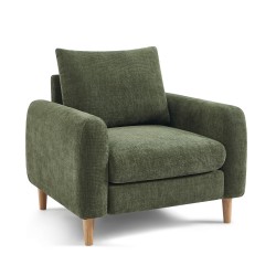 Fauteuil CALIBA tissu vert 1 place