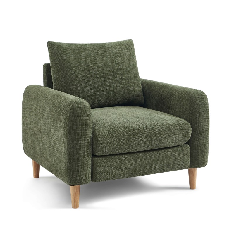 Fauteuil CALIBA tissu vert 1 place