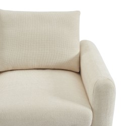 Canapé droit CALIBA fixe tissu beige 2 places
