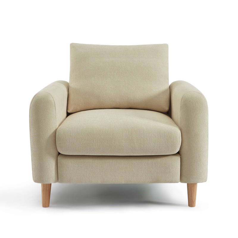 Fauteuil CALIBA tissu taupe 1 place
