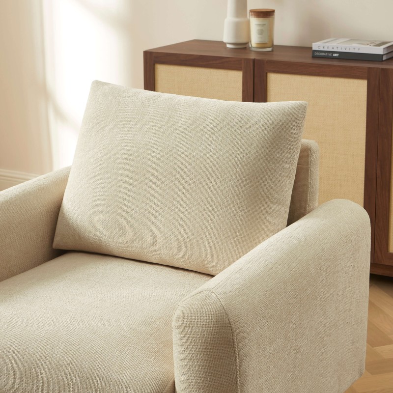 Fauteuil CALIBA tissu taupe 1 place