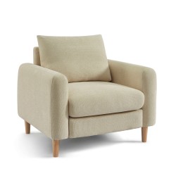 Fauteuil CALIBA tissu taupe 1 place