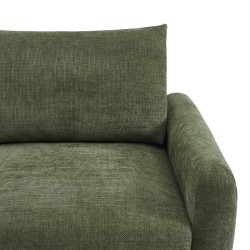 Canapé droit CALIBA fixe tissu vert 3 places