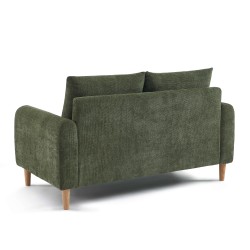 Canapé droit CALIBA fixe tissu vert 2 places