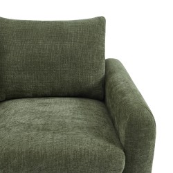 Canapé droit CALIBA fixe tissu vert 2 places