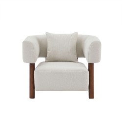 Fauteuil BRAZZA tissu beige 1 place