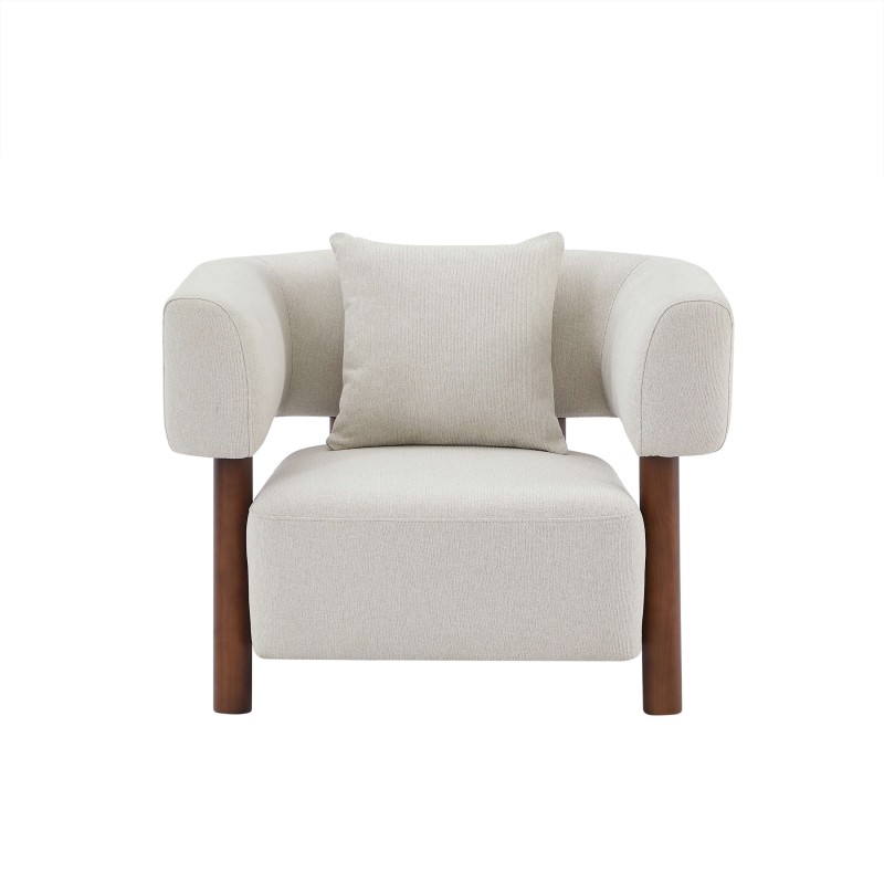 Fauteuil BRAZZA tissu beige 1 place
