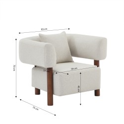 Fauteuil BRAZZA tissu beige 1 place
