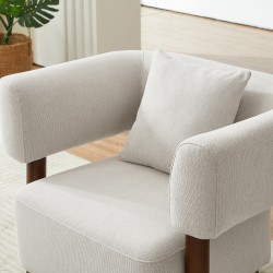 Fauteuil BRAZZA tissu beige 1 place