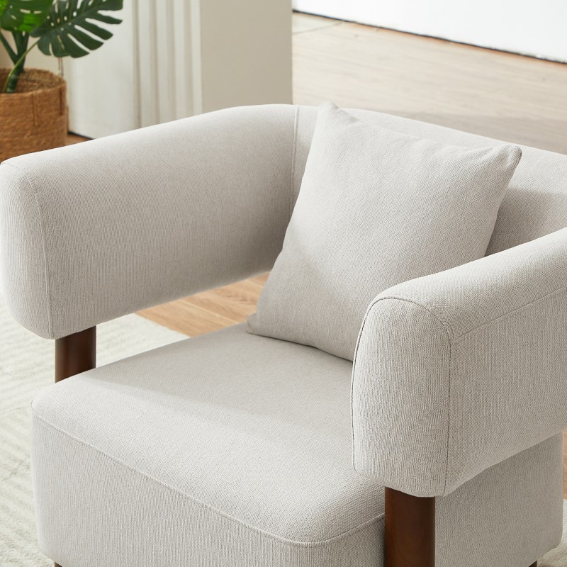 Fauteuil BRAZZA tissu beige 1 place