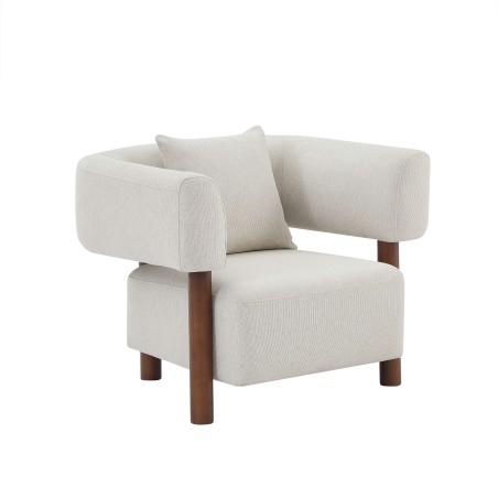 Fauteuil BRAZZA tissu beige 1 place