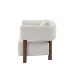 Fauteuil BRAZZA tissu beige 1 place