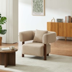 Fauteuil BRAZZA tissu sable 1 place