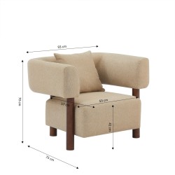 Fauteuil BRAZZA tissu sable 1 place