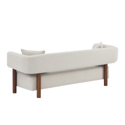 Canapé droit BRAZZA fixe tissu beige 3 places