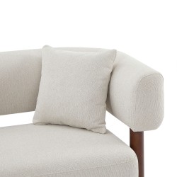 Canapé droit BRAZZA fixe tissu beige 3 places
