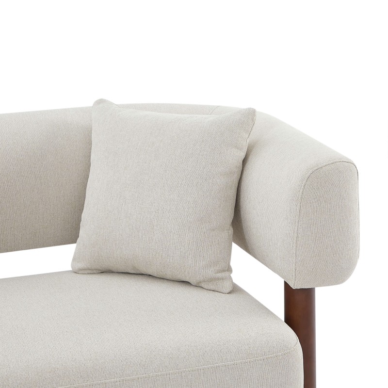 Canapé droit BRAZZA fixe tissu beige 3 places