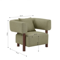 Fauteuil BRAZZA tissu sable 1 place