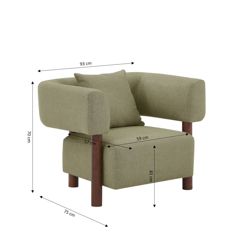 Fauteuil BRAZZA tissu sable 1 place