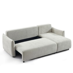 Canapé d'angle NEMEA convertible et réversible tissu gris 4 places
