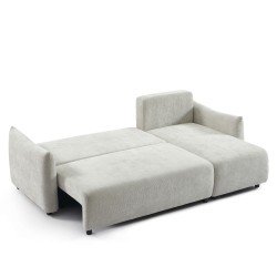 Canapé d'angle NEMEA convertible et réversible tissu gris 4 places
