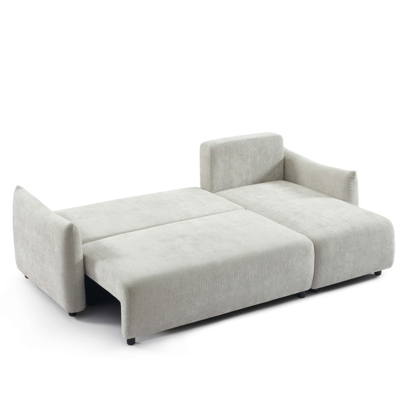 Canapé d'angle NEMEA convertible et réversible tissu gris 4 places