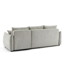 Canapé d'angle NEMEA convertible et réversible tissu gris 4 places