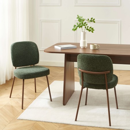 Lot de 2 chaises MOE en tissu vert foncé