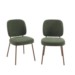 Lot de 2 chaises MOE en tissu vert foncé