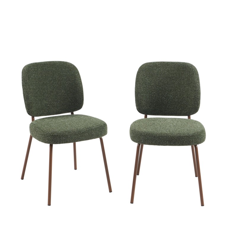 Lot de 2 chaises MOE en tissu vert foncé