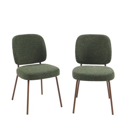 Lot de 2 chaises MOE en tissu vert foncé