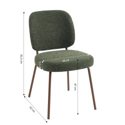 Lot de 2 chaises MOE en tissu vert foncé