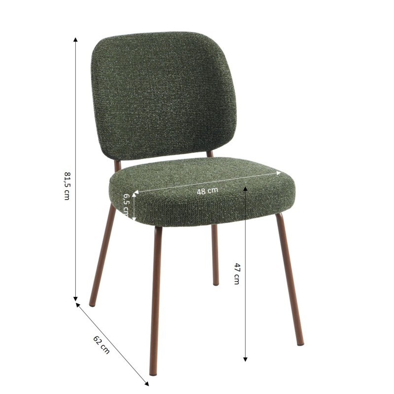 Lot de 2 chaises MOE en tissu vert foncé