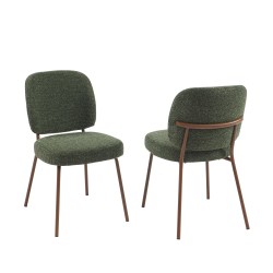 Lot de 2 chaises MOE en tissu vert foncé