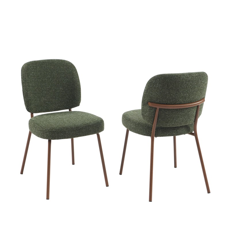 Lot de 2 chaises MOE en tissu vert foncé