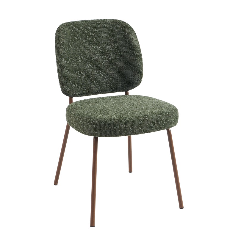 Lot de 2 chaises MOE en tissu vert foncé