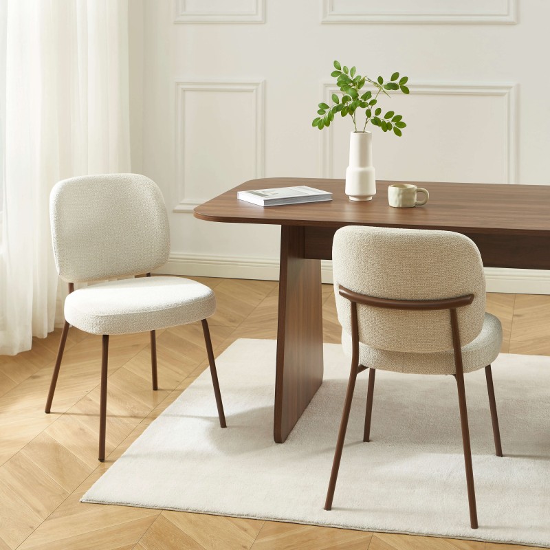 Lot de 2 chaises MOE en tissu beige