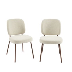 Lot de 2 chaises MOE en tissu beige