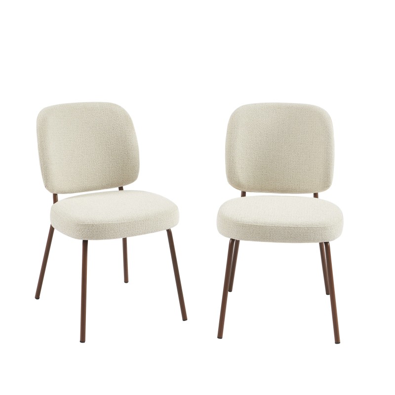 Lot de 2 chaises MOE en tissu beige
