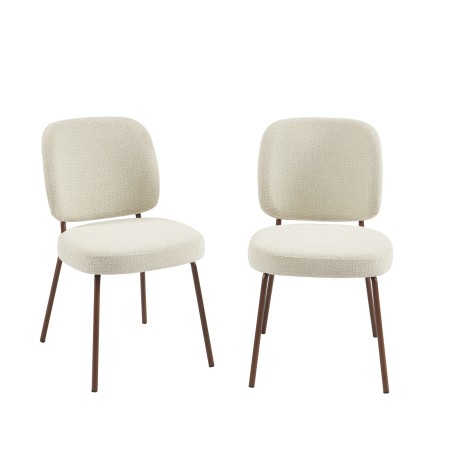 Lot de 2 chaises MOE en tissu beige