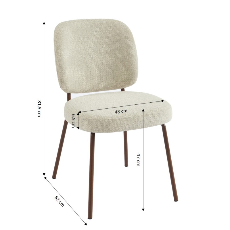 Lot de 2 chaises MOE en tissu beige