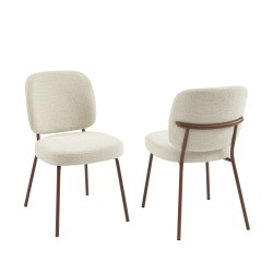 Lot de 2 chaises MOE en tissu beige