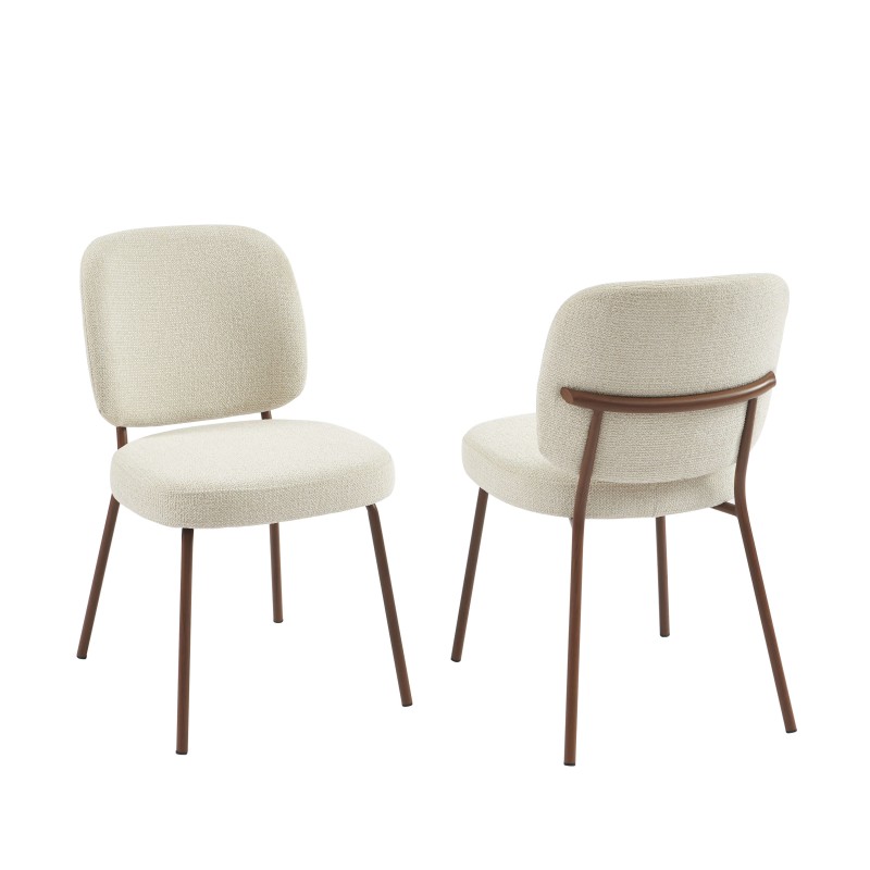 Lot de 2 chaises MOE en tissu beige