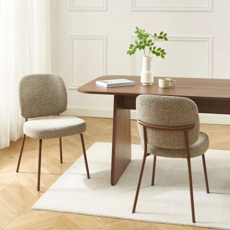 Lot de 2 chaises MOE en tissu marron clair