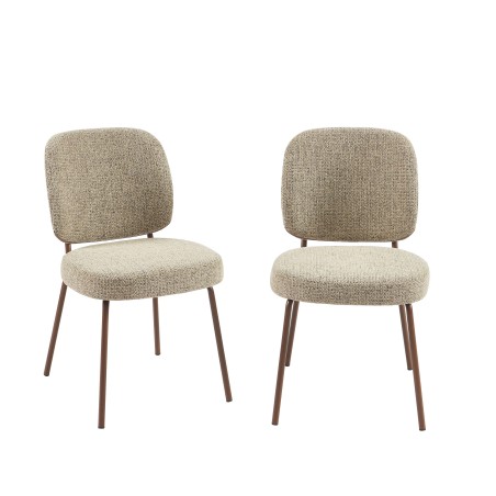 Lot de 2 chaises MOE en tissu marron clair