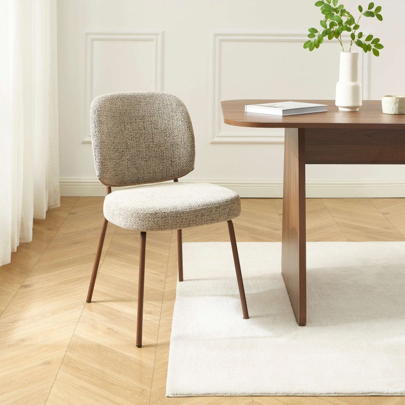 Lot de 2 chaises MOE en tissu marron clair